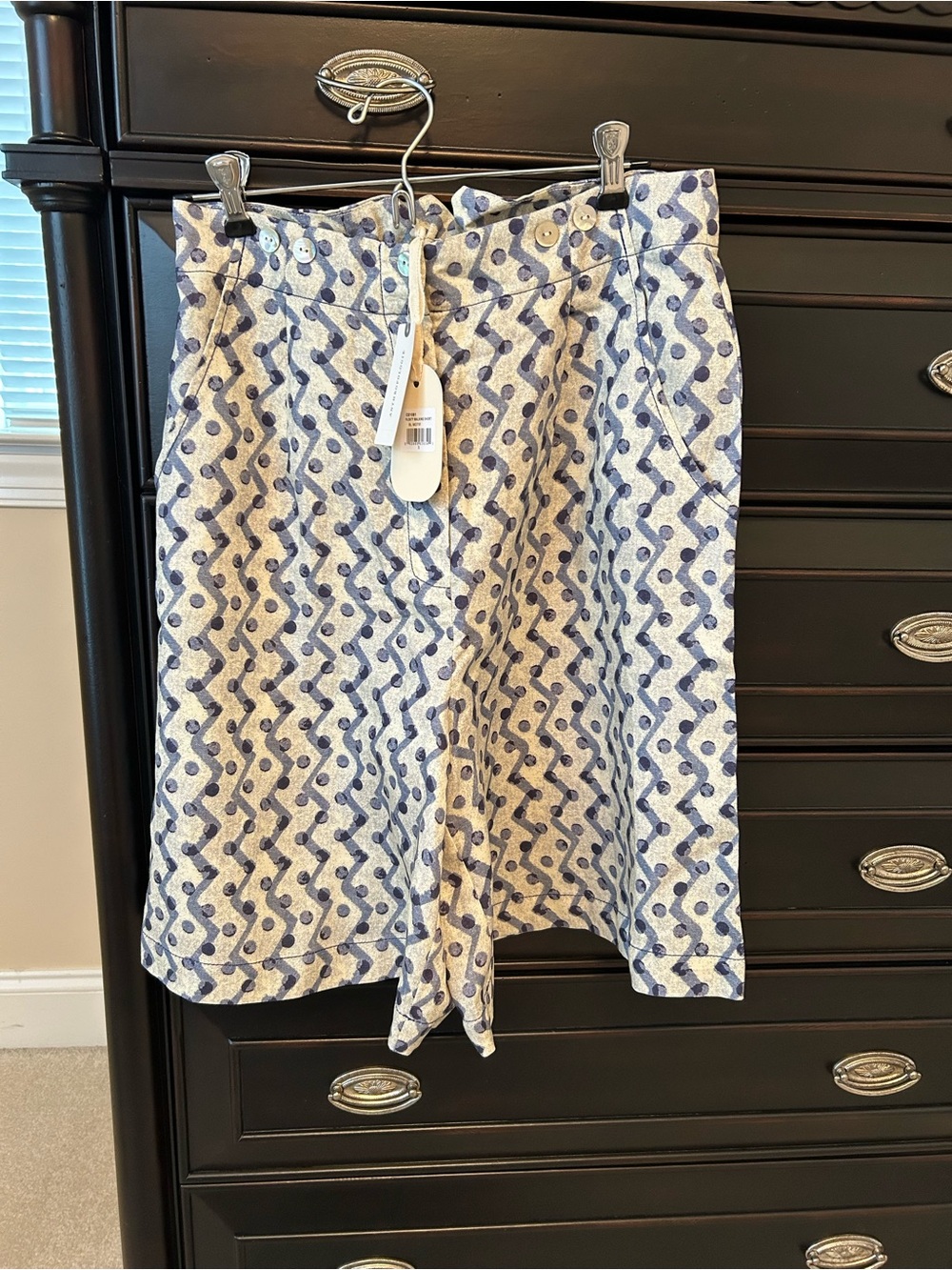 Plenty by Tracy Reese Blue and White Patterned Bermuda Shorts